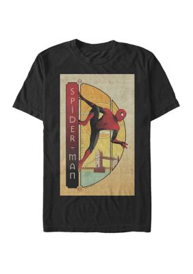 Men's Big & Tall Spider-Man Far From Home Bridge Background Short Sleeve Graphic T-Shirt