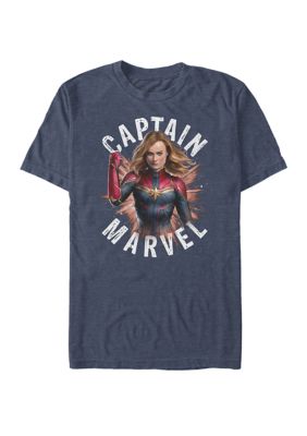 Marvel Avengers Men's The Avengers Endgame Captain Marvel Space Poster Short Sleeve T-Shirt