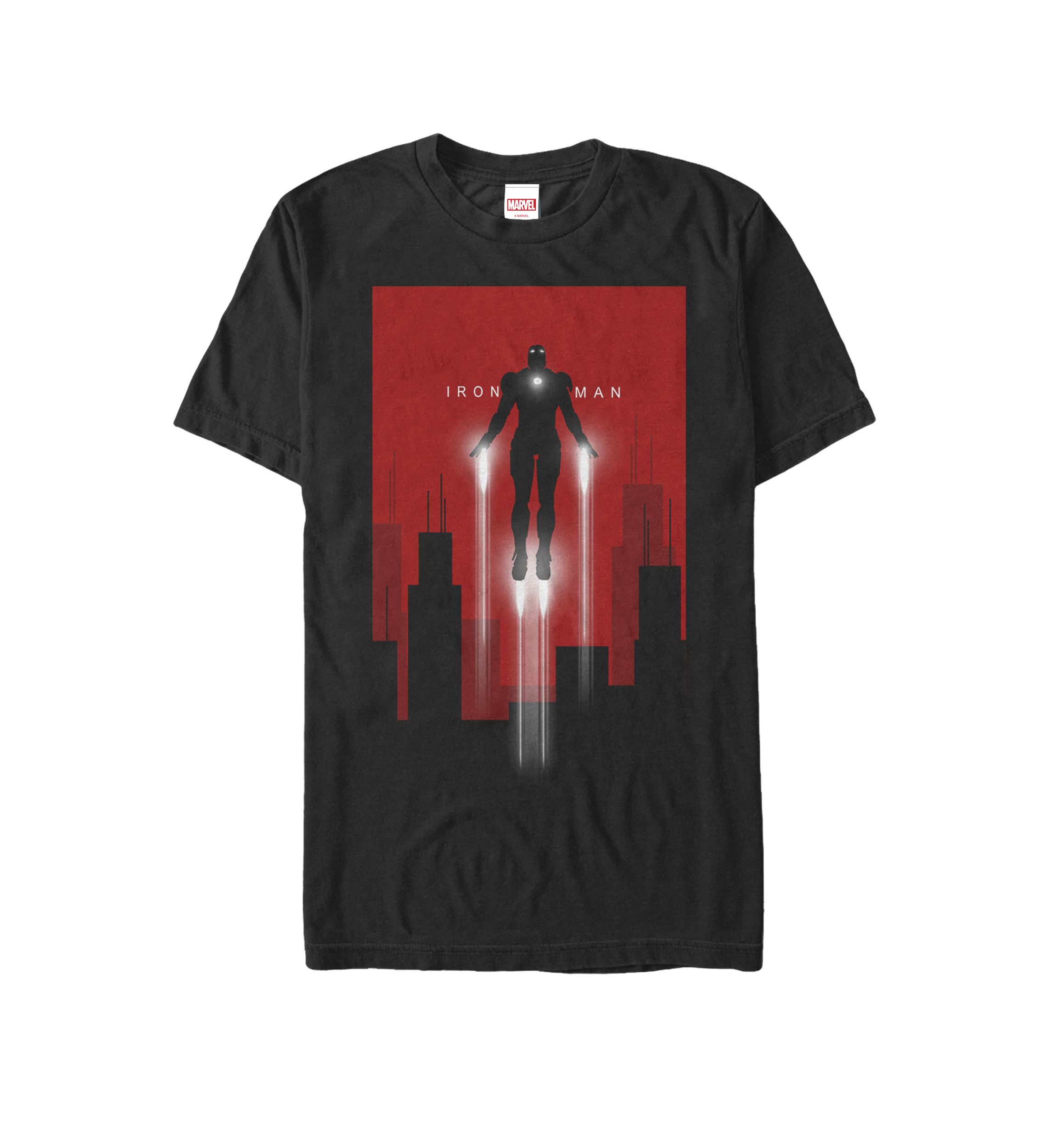 Iron Man in Flight Color Contrast Poster Short Sleeve Graphic T-Shirt 