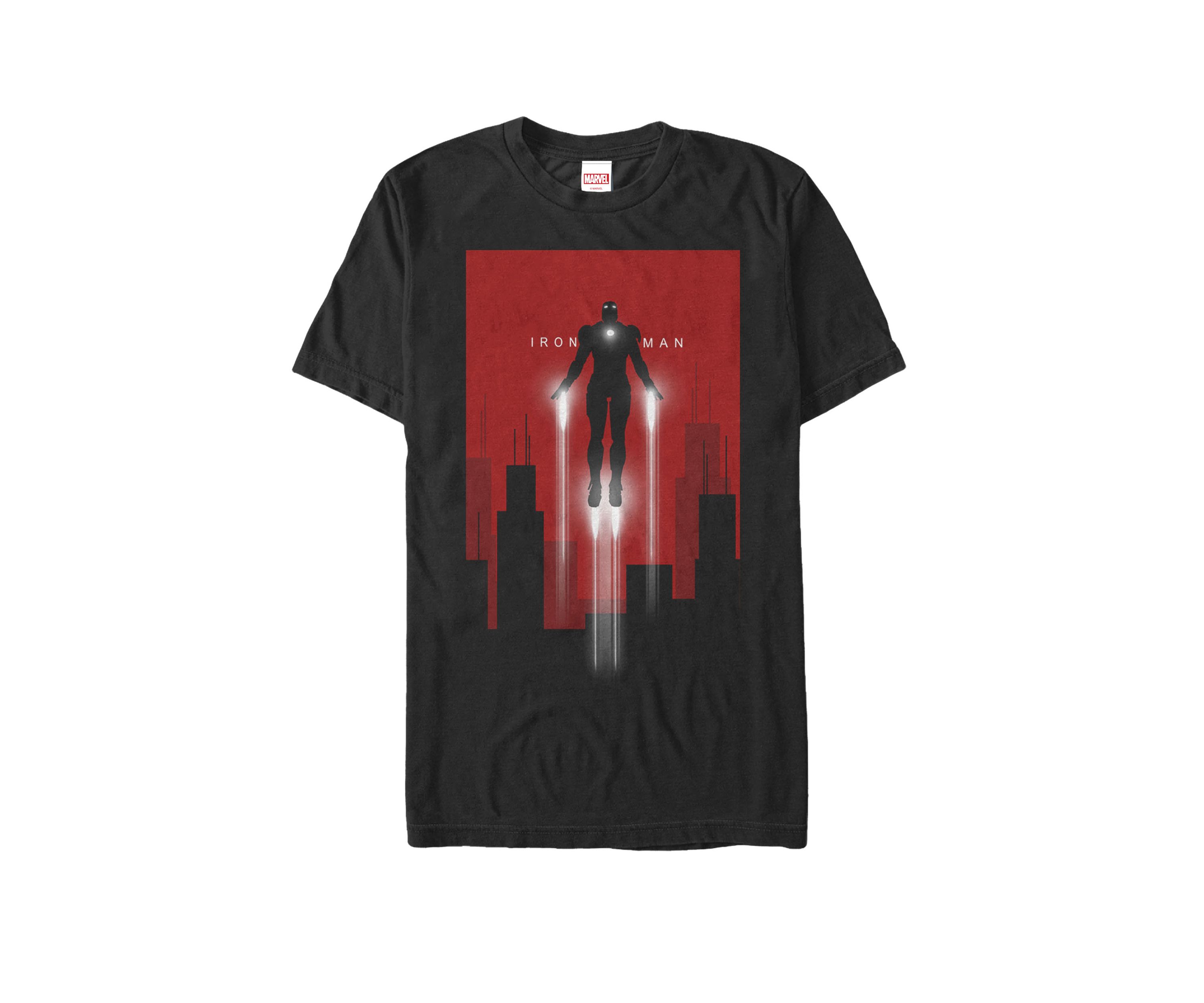 Iron Man in Flight Color Contrast Poster Short Sleeve Graphic T-Shirt 