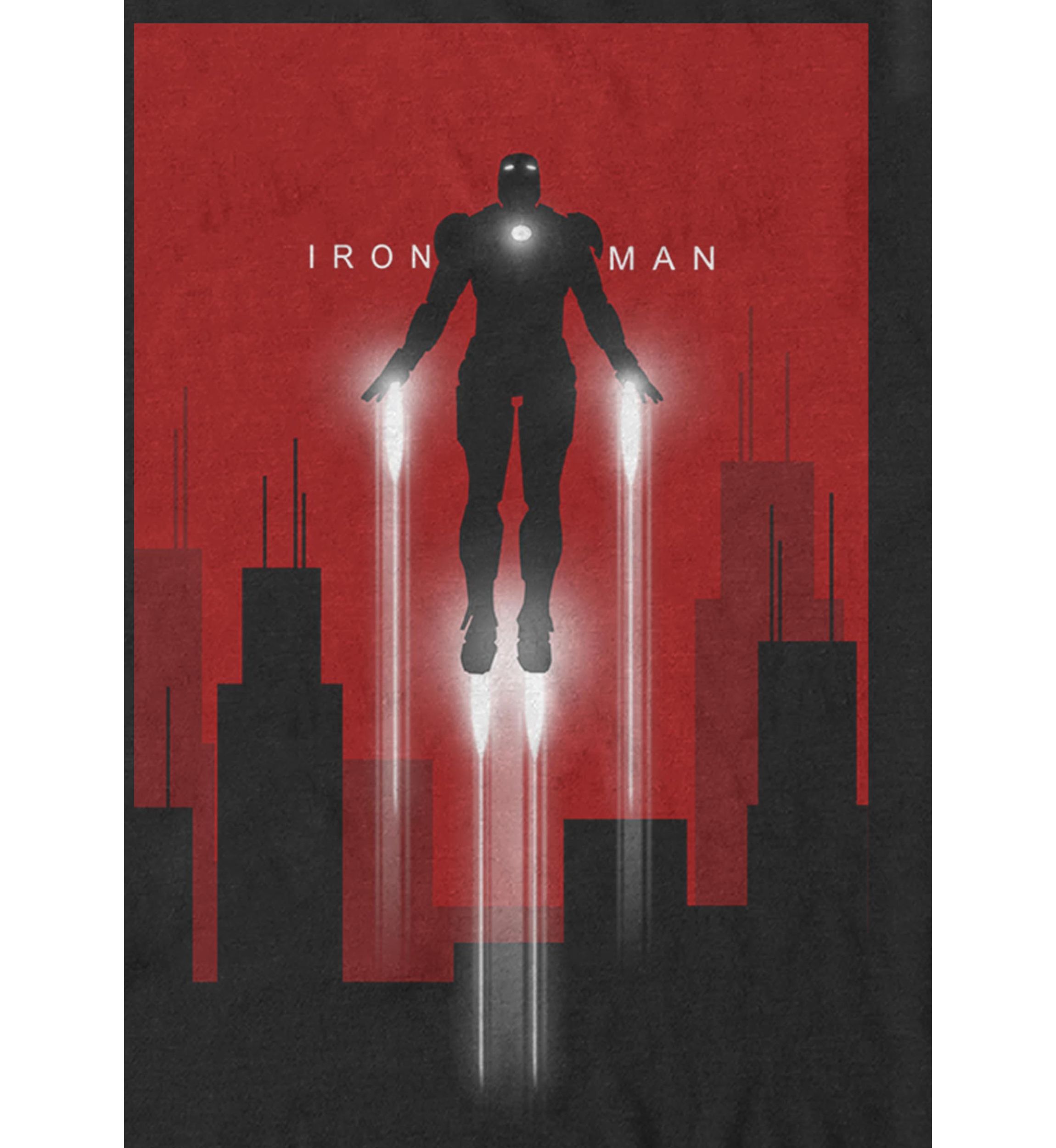 Iron Man in Flight Color Contrast Poster Short Sleeve Graphic T-Shirt 