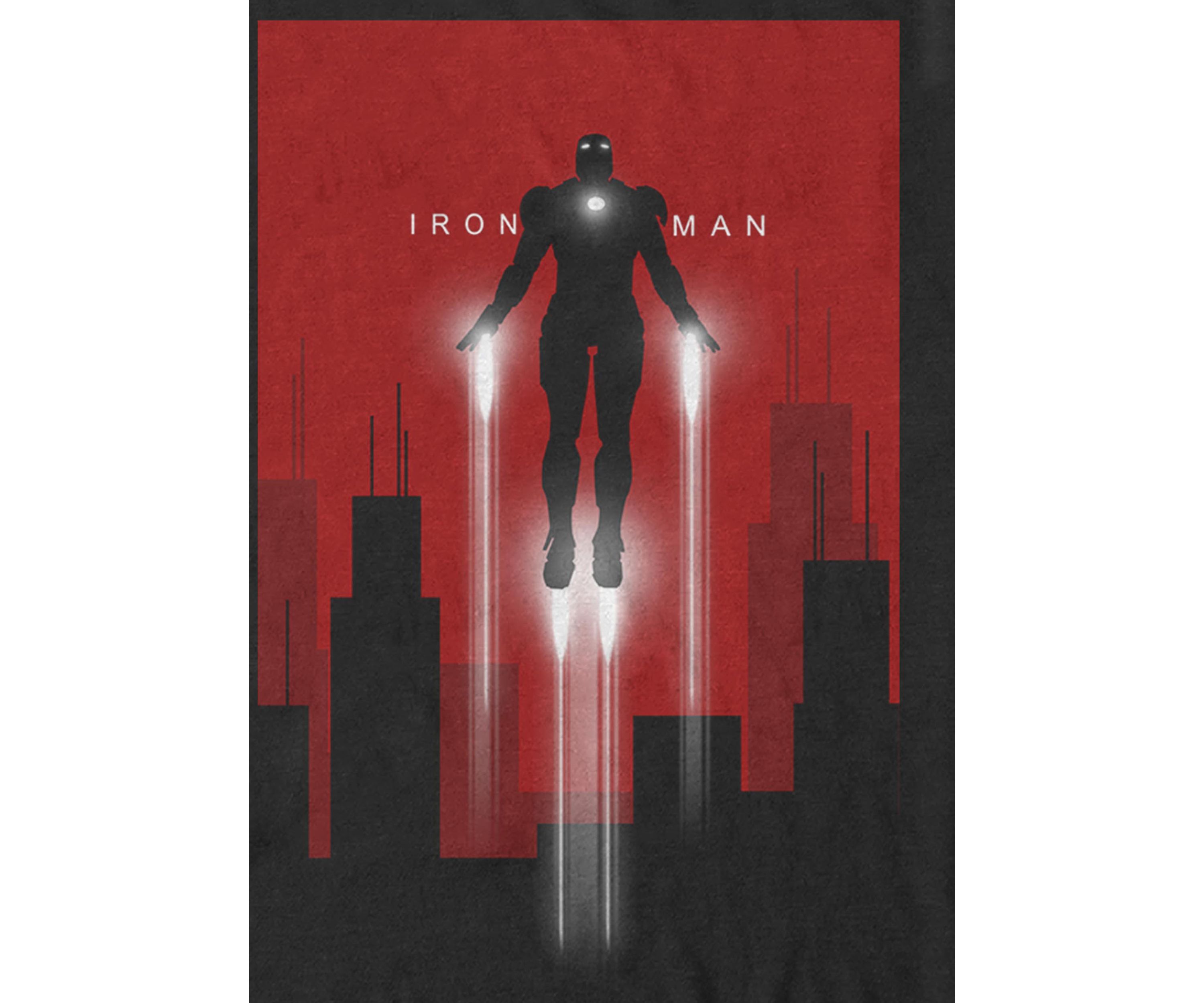 Iron Man in Flight Color Contrast Poster Short Sleeve Graphic T-Shirt 