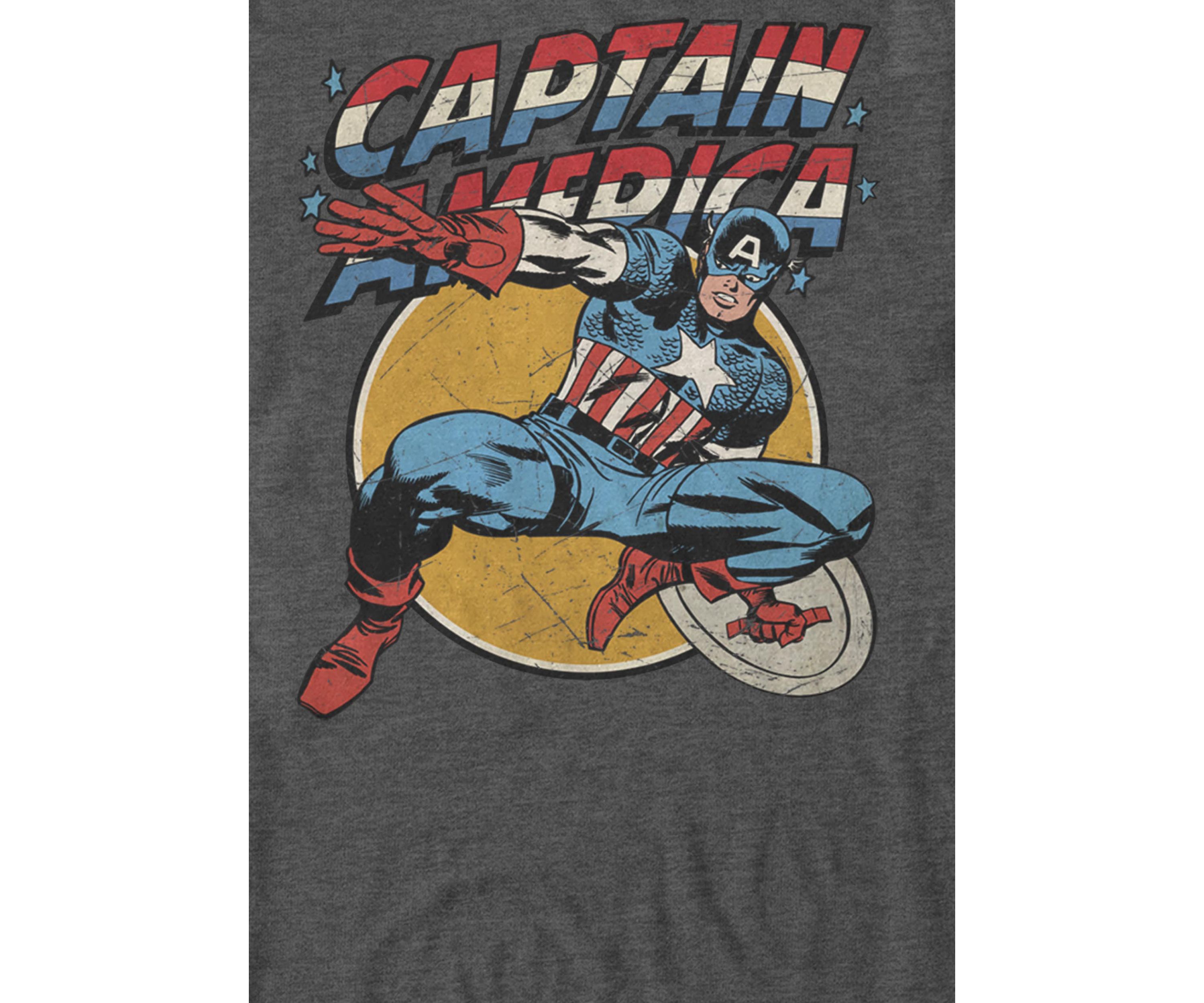 Classic Captain America Strong Pose Short Sleeve Graphic T-Shirt