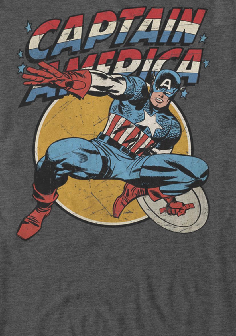 Classic Captain America Strong Pose Short Sleeve Graphic T-Shirt