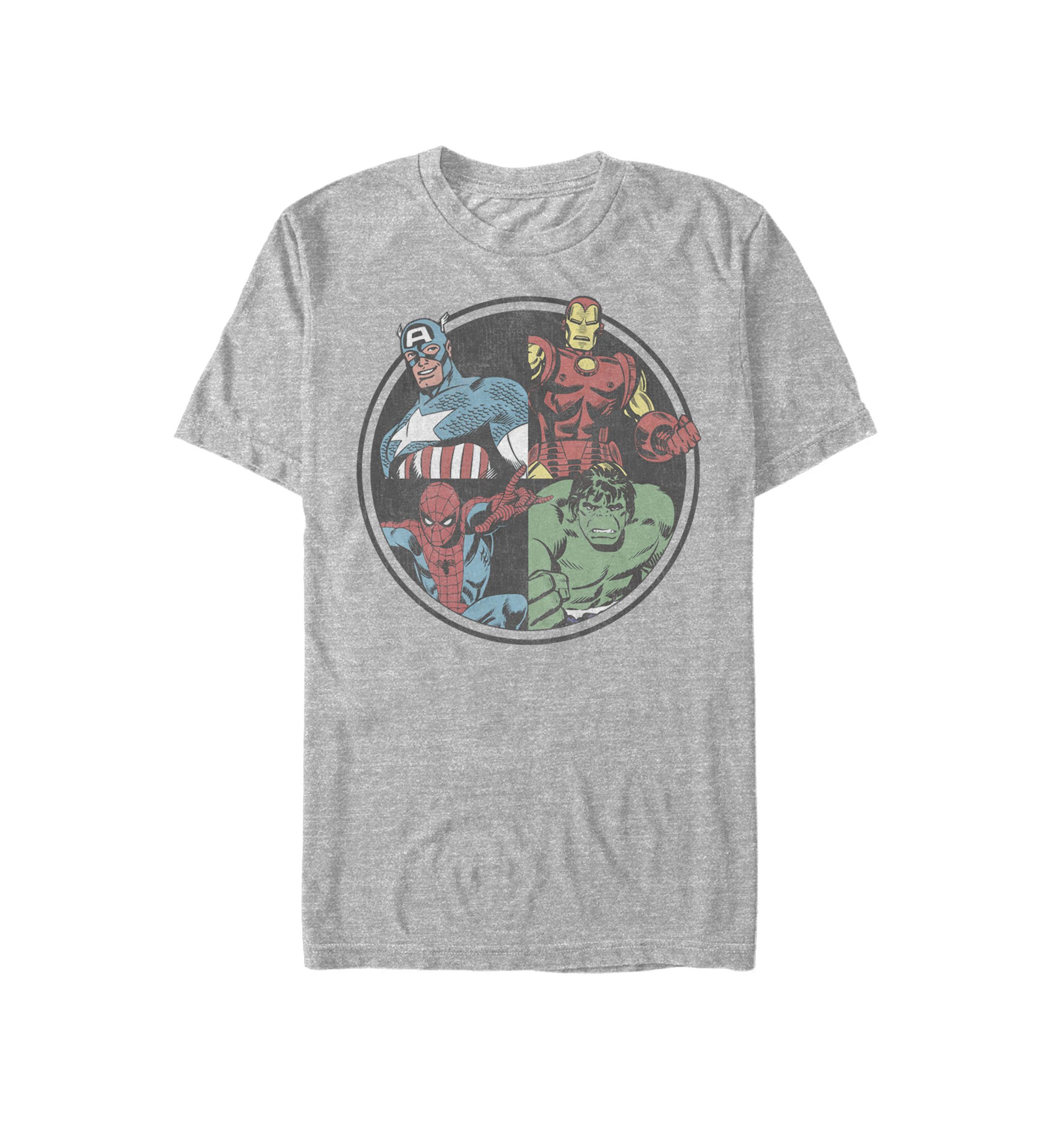 Avengers Classic Circle Group Shot Poster Short Sleeve Graphic T-Shirt