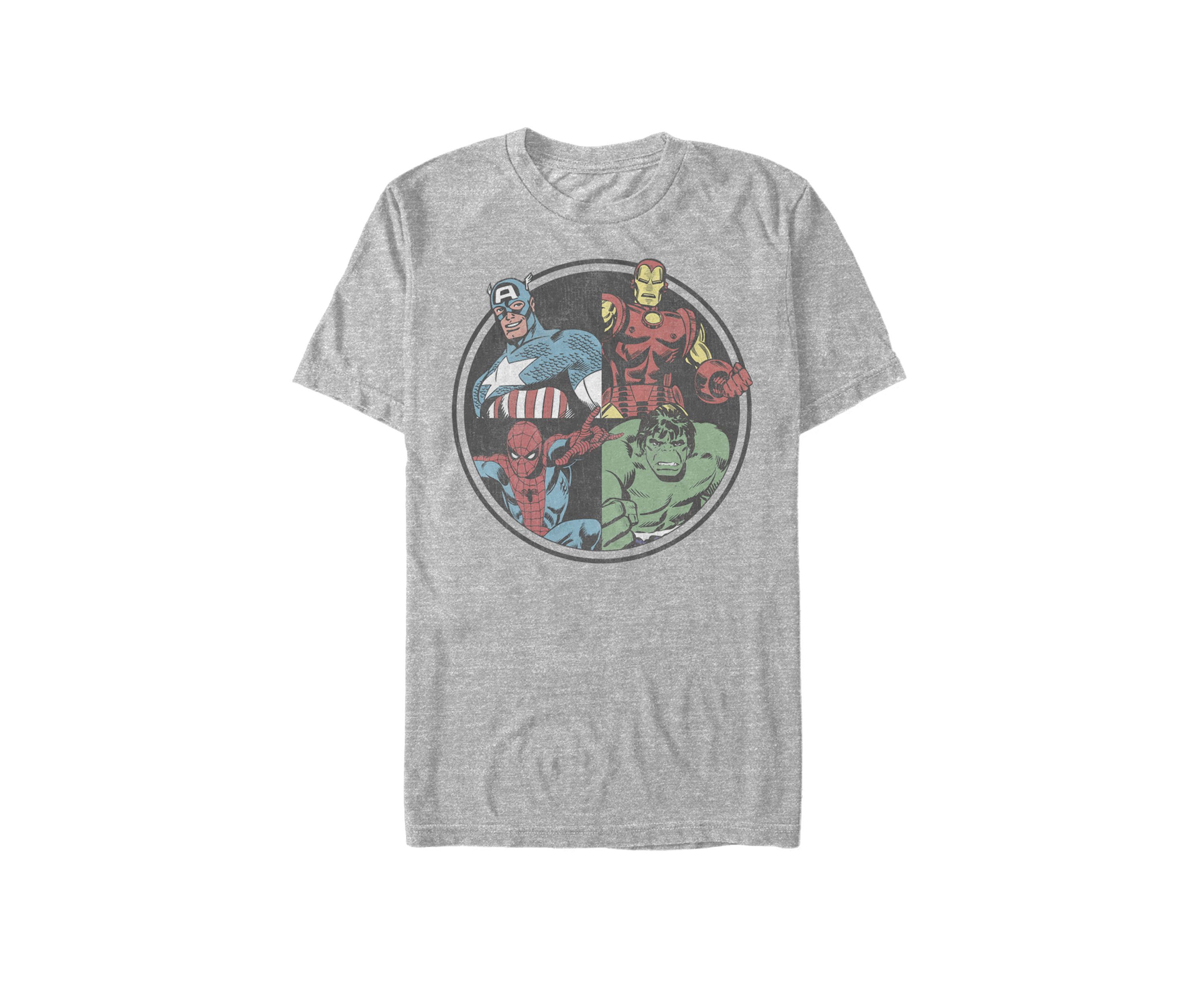 Avengers Classic Circle Group Shot Poster Short Sleeve Graphic T-Shirt