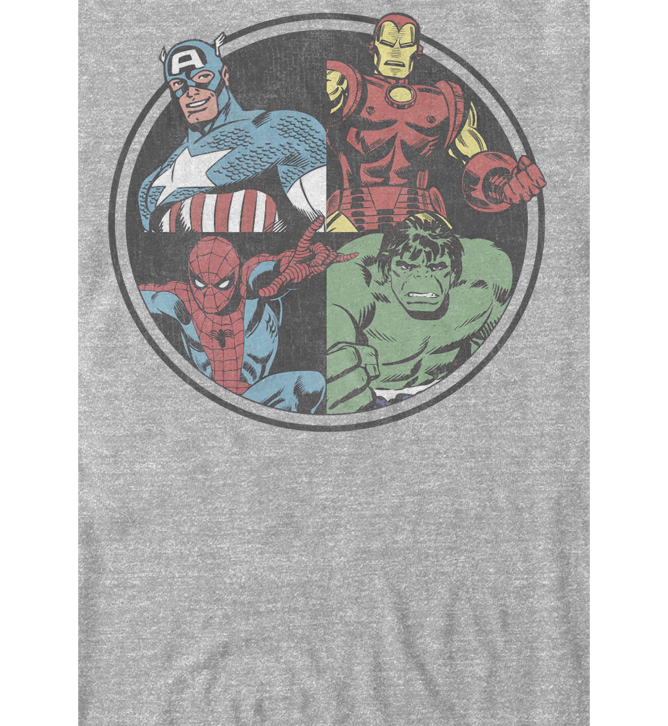 Avengers Classic Circle Group Shot Poster Short Sleeve Graphic T-Shirt