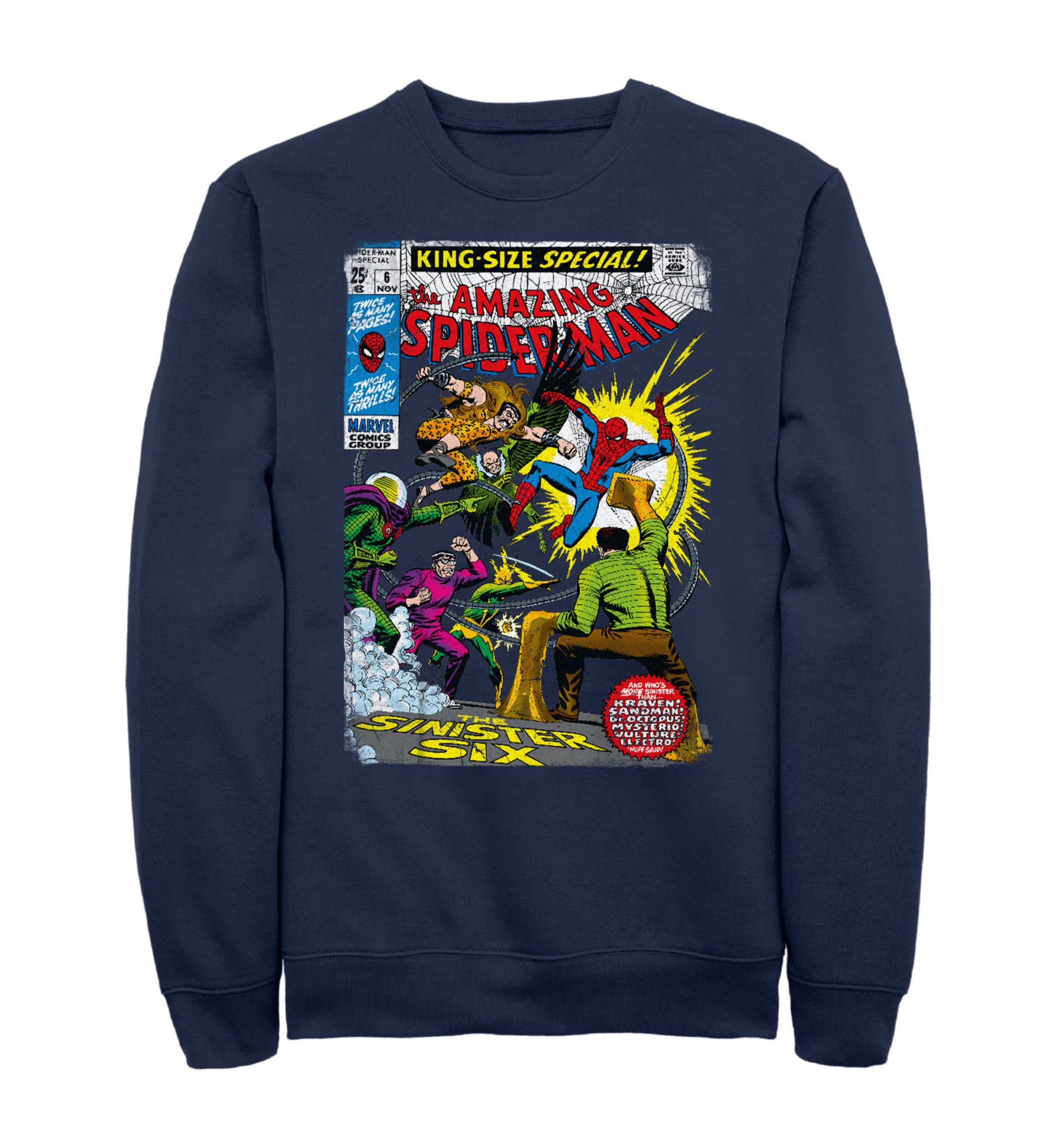 Sinister 6 Comic Graphic Crew Fleece Sweatshirt