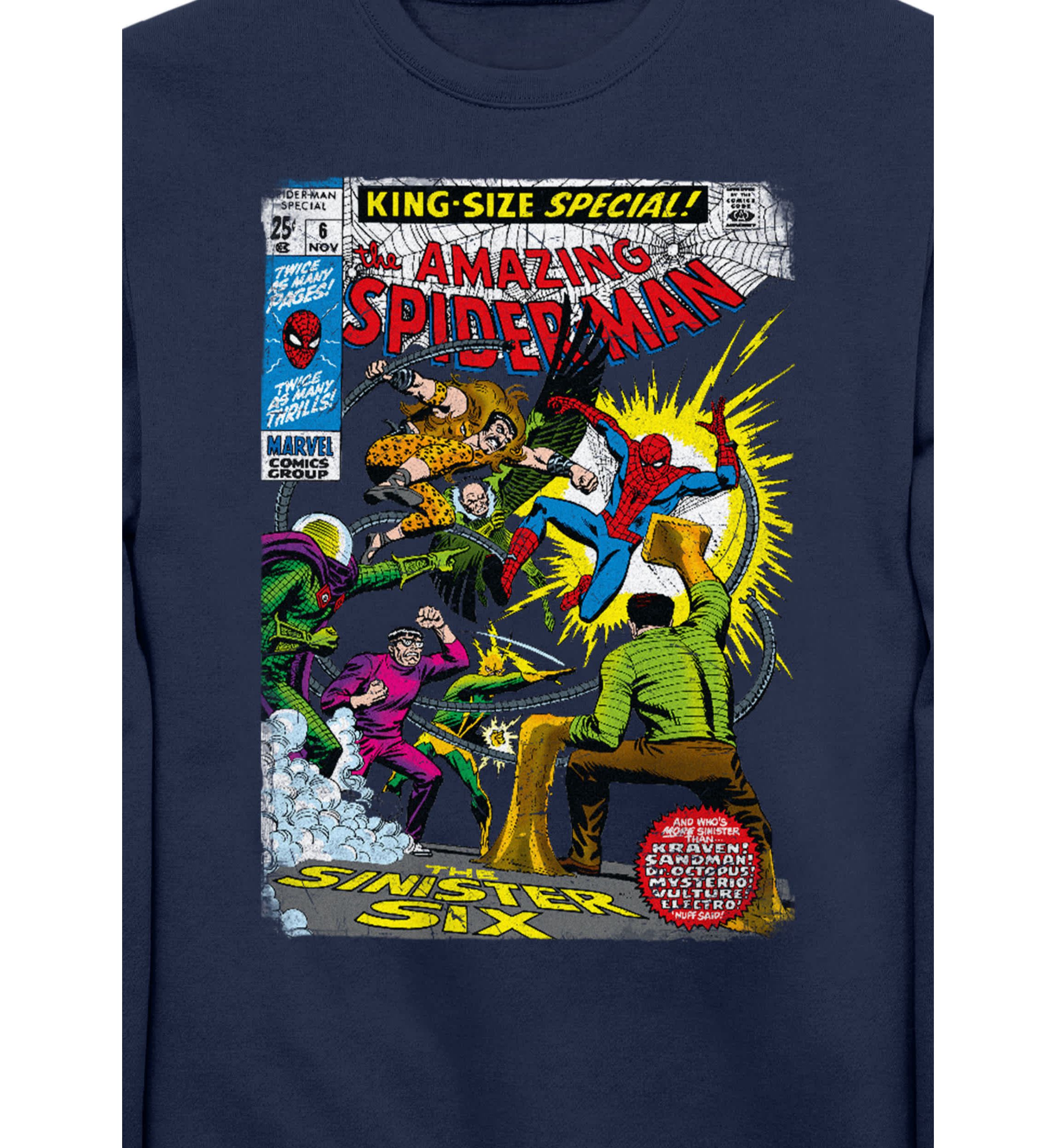 Sinister 6 Comic Graphic Crew Fleece Sweatshirt