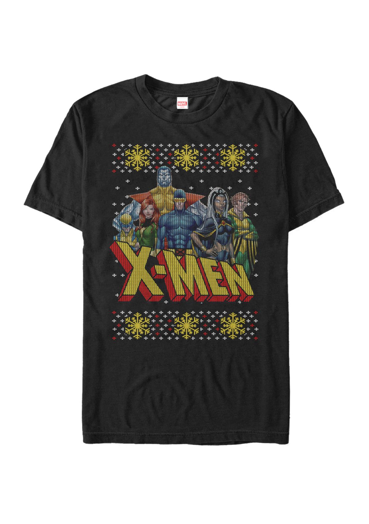 Big & Tall X-Men Christmas Sweater Group Short Sleeve Graphic T-Shirt