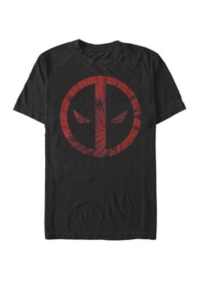 Marvel Men's Deadpool Tie Dye Face Symbol Short Sleeve T-Shirt, Black, 2XL