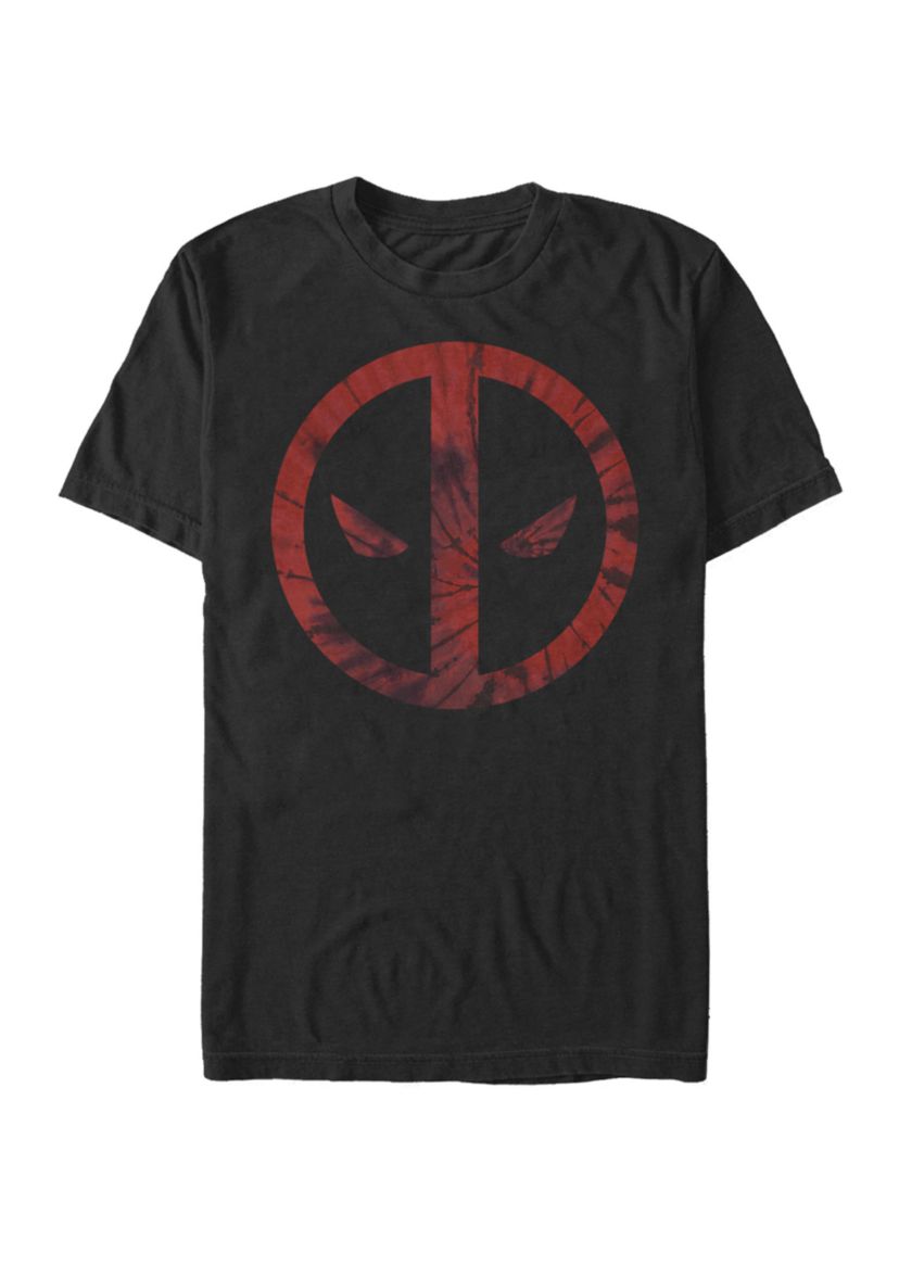 Deadpool Tie Dye Face Symbol Short Sleeve T-Shirt