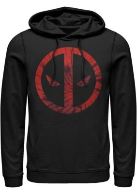 Marvel Men's Deadpool Tie Dye Graphic Fleece Hoodie, Black, 2XL