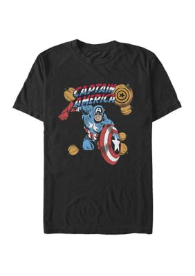 Marvel Men's Big & Tall Captain America Halloween Pumpkins Short Sleeve Graphic T-Shirt, Black, 3XL