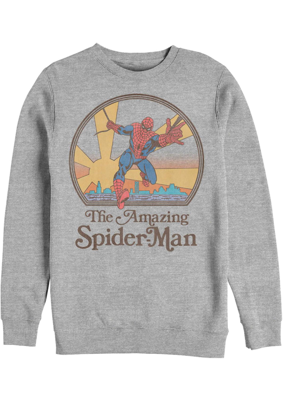 Amazing Spiderman 70s Graphic Crew Fleece Sweatshirt