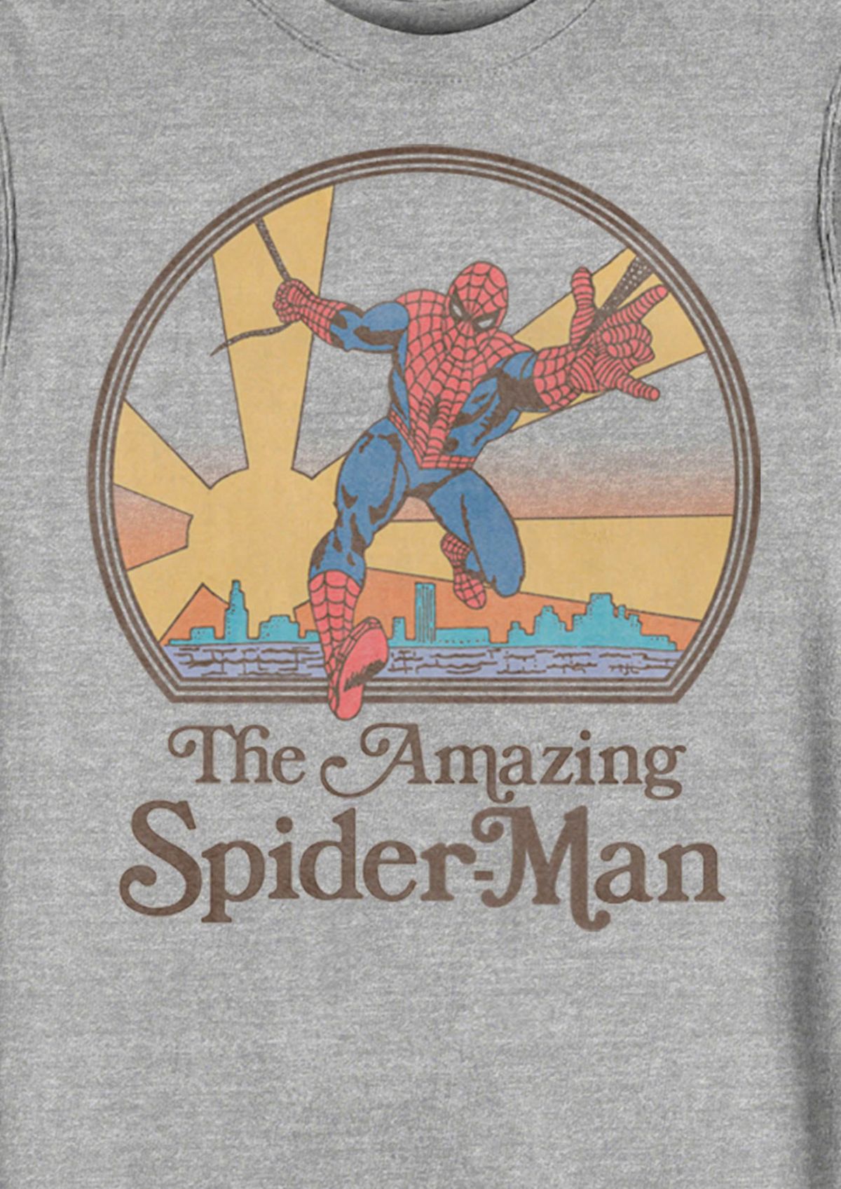 Amazing Spiderman 70s Graphic Crew Fleece Sweatshirt