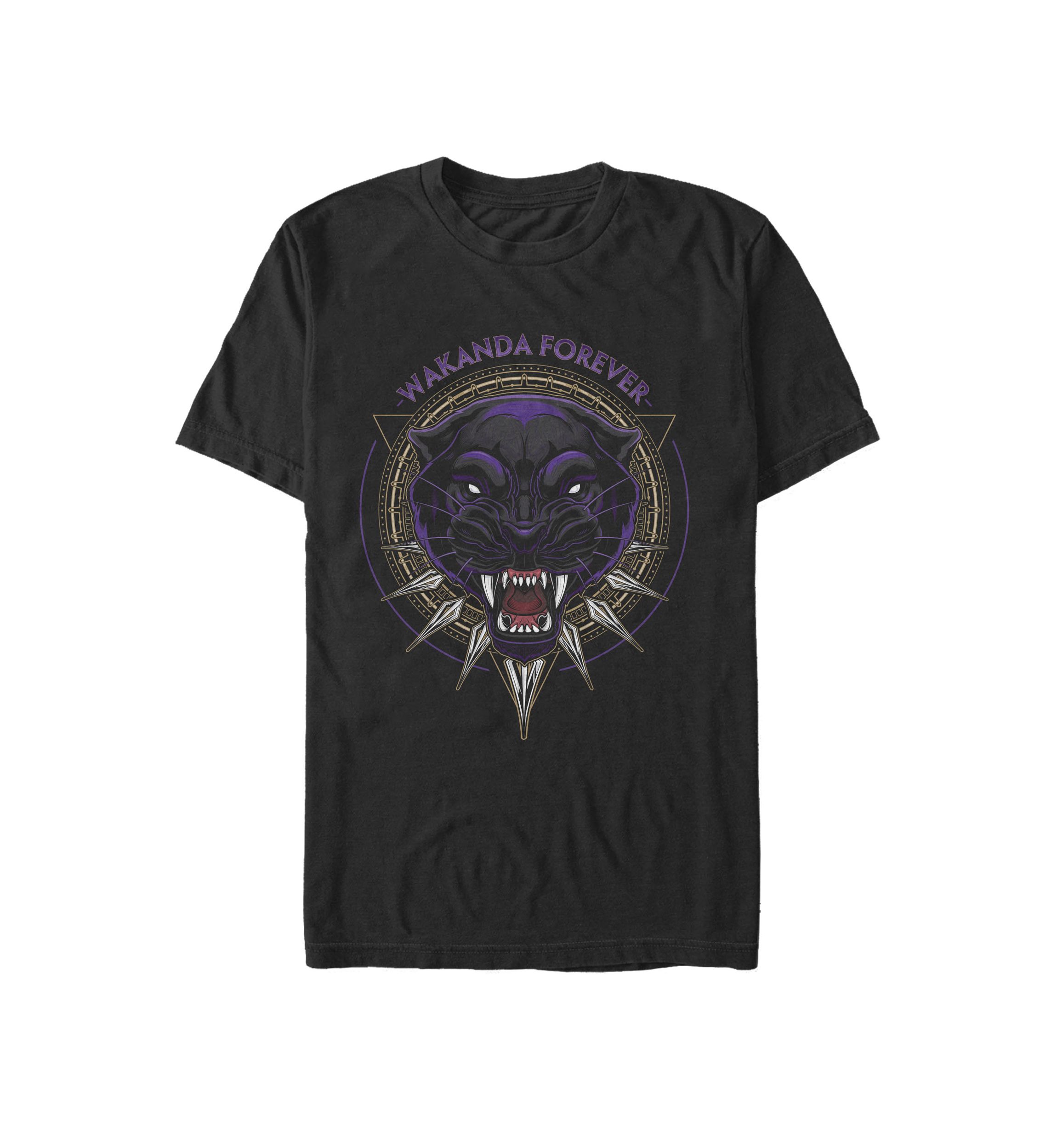Black Panther Wakanda Forever Circle Short Sleeve T-Shirt