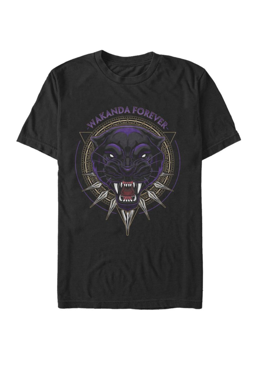 Black Panther Wakanda Forever Circle Short Sleeve T-Shirt