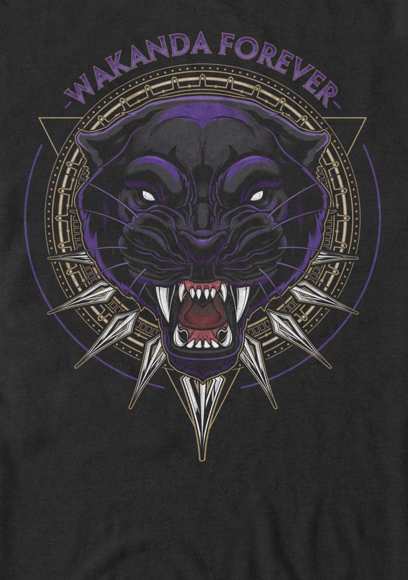 Black Panther Wakanda Forever Circle Short Sleeve T-Shirt
