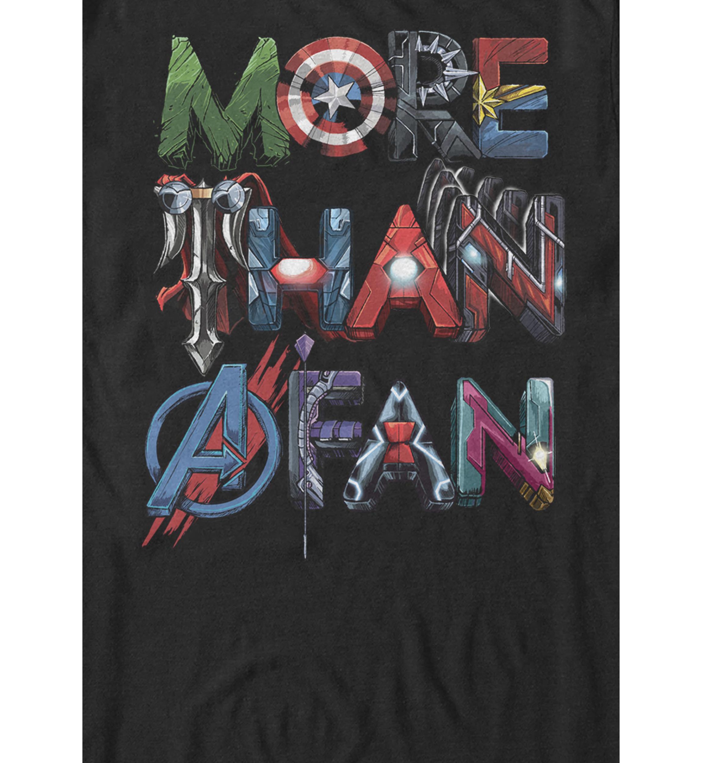 More Than a Fan Hero Wordfill Short Sleeve Graphic T-Shirt 