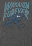 Black Panther Wakanda Forever Cartoon Quote Short Sleeve Graphic T-Shirt 
