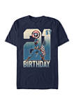 Capt America 21st Bday Graphic Short Sleeve T-Shirt
