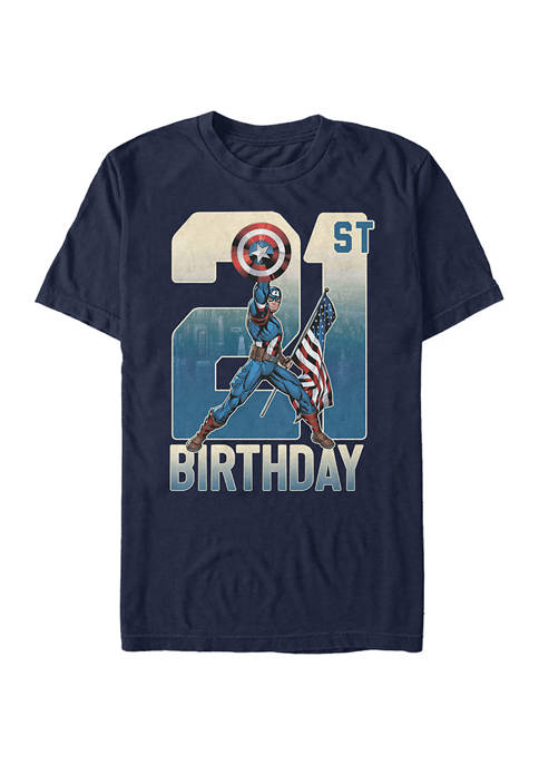 Marvel™ Capt America 21st Bday Graphic Short Sleeve
