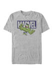 Hulk Chibi Action Pose Logo Outline Short Sleeve T-Shirt
