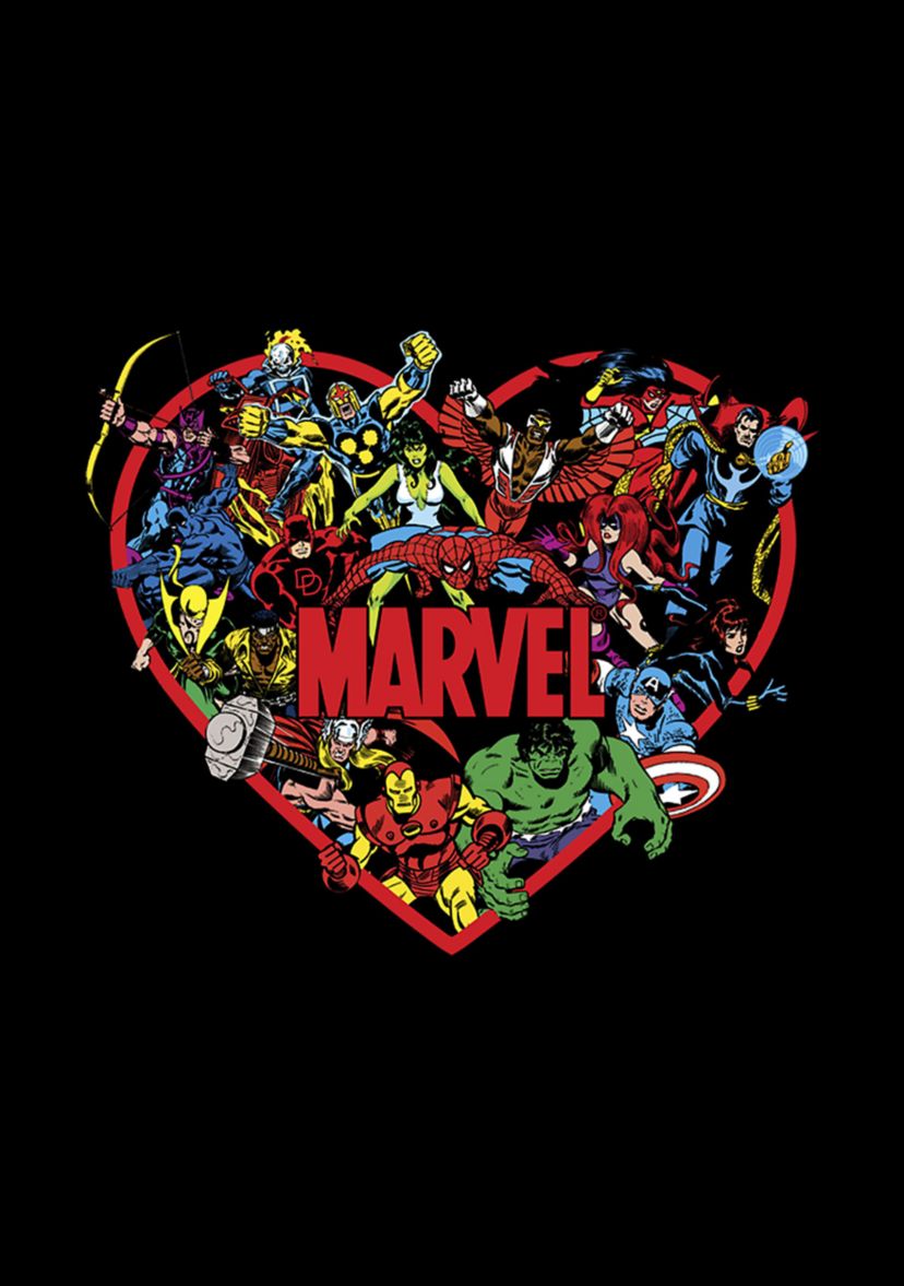 Marvel Hero Heart Graphic T-Shirt