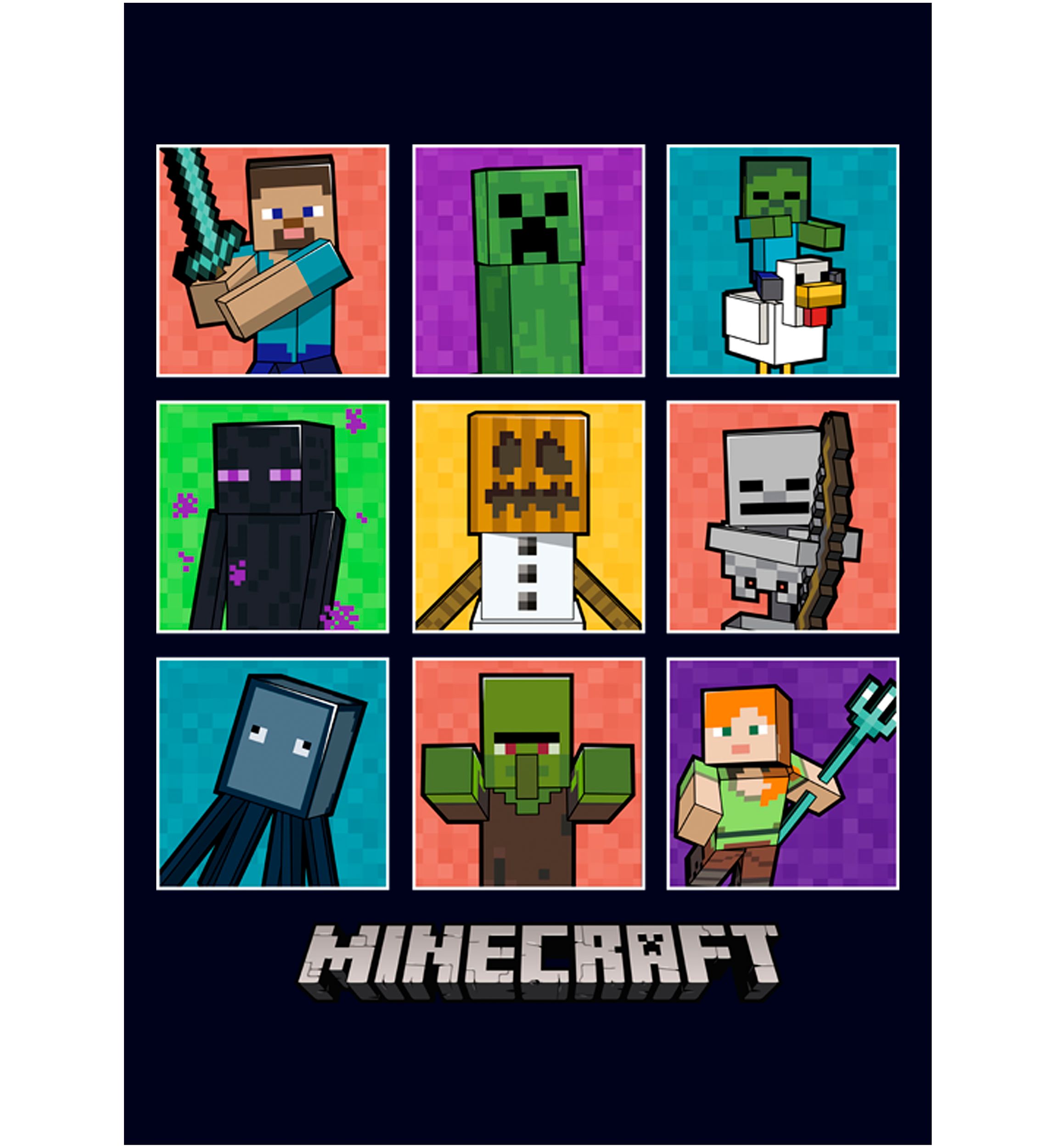  9 Character Boxup Graphic T-Shirt
