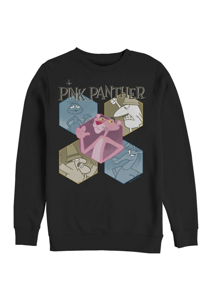 Panther Hexagon Group Shot Graphic Crew Fleece Sweatshirt