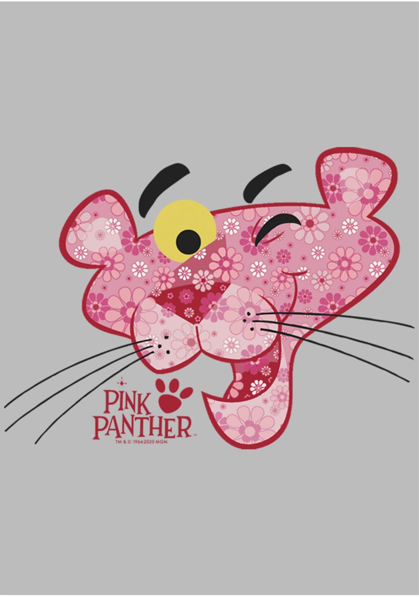 Pink Panther Floral Fill Graphic T-Shirt