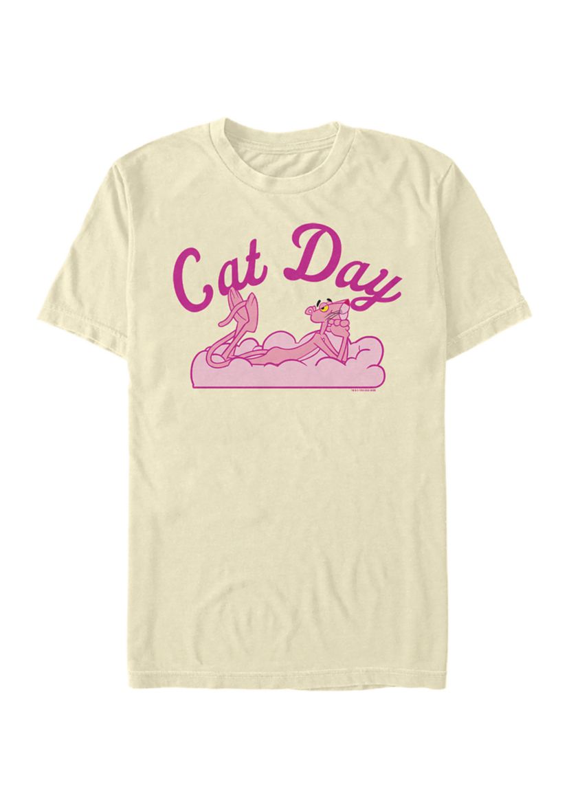 Pink Cat Day Graphic T-Shirt