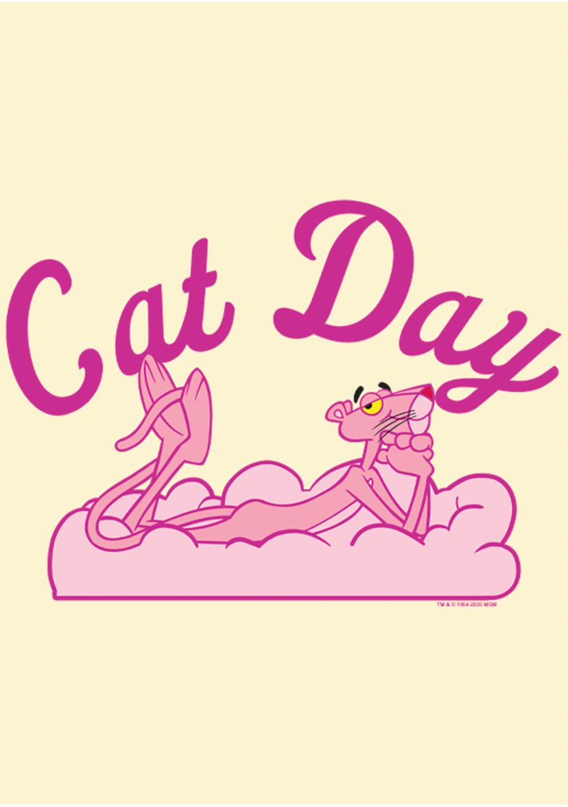 Pink Cat Day Graphic T-Shirt