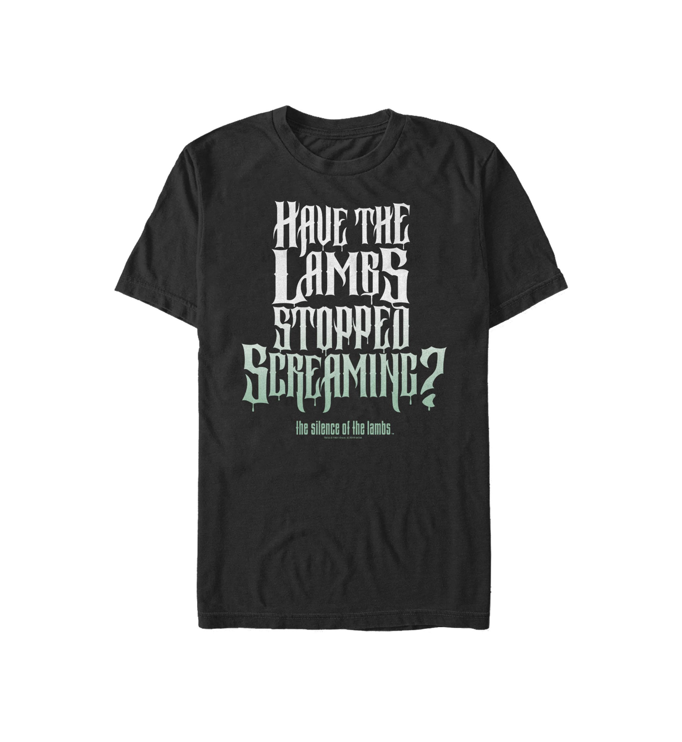 Big & Tall Have The Lambs Stopped Screaming Text Short Sleeve Graphic T-Shirt