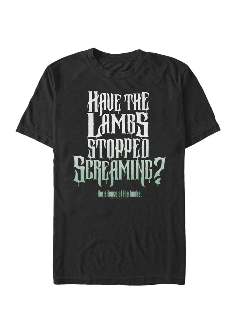 Big & Tall Have The Lambs Stopped Screaming Text Short Sleeve Graphic T-Shirt