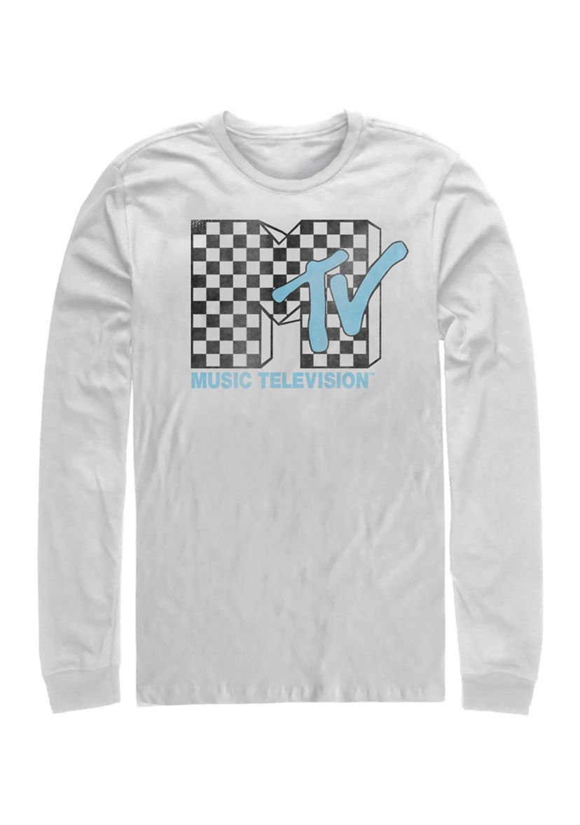 Checkered Graphic Long Sleeve T-Shirt