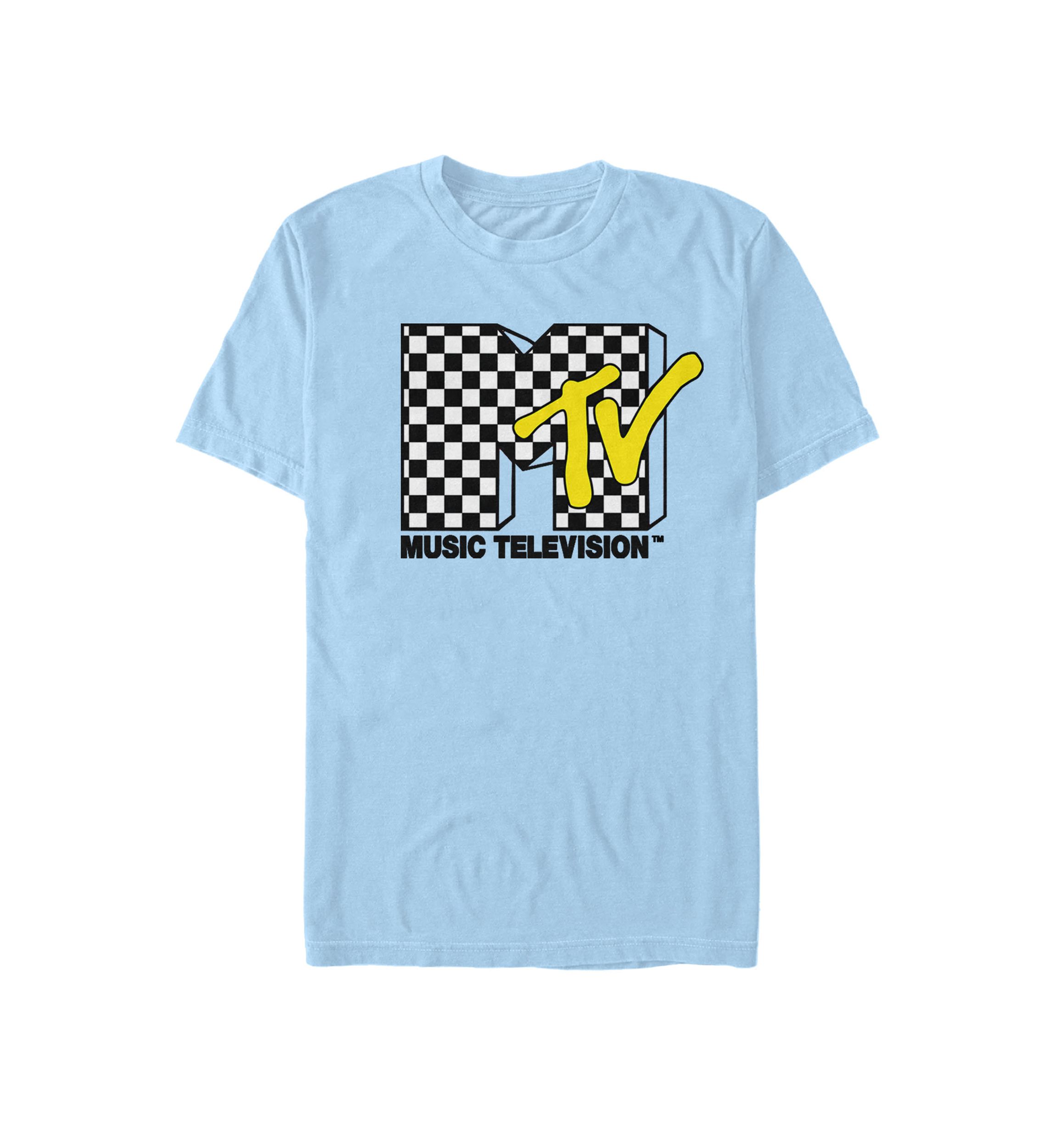 Blue Yellow And Checkered Logo Short-Sleeve T-Shirt