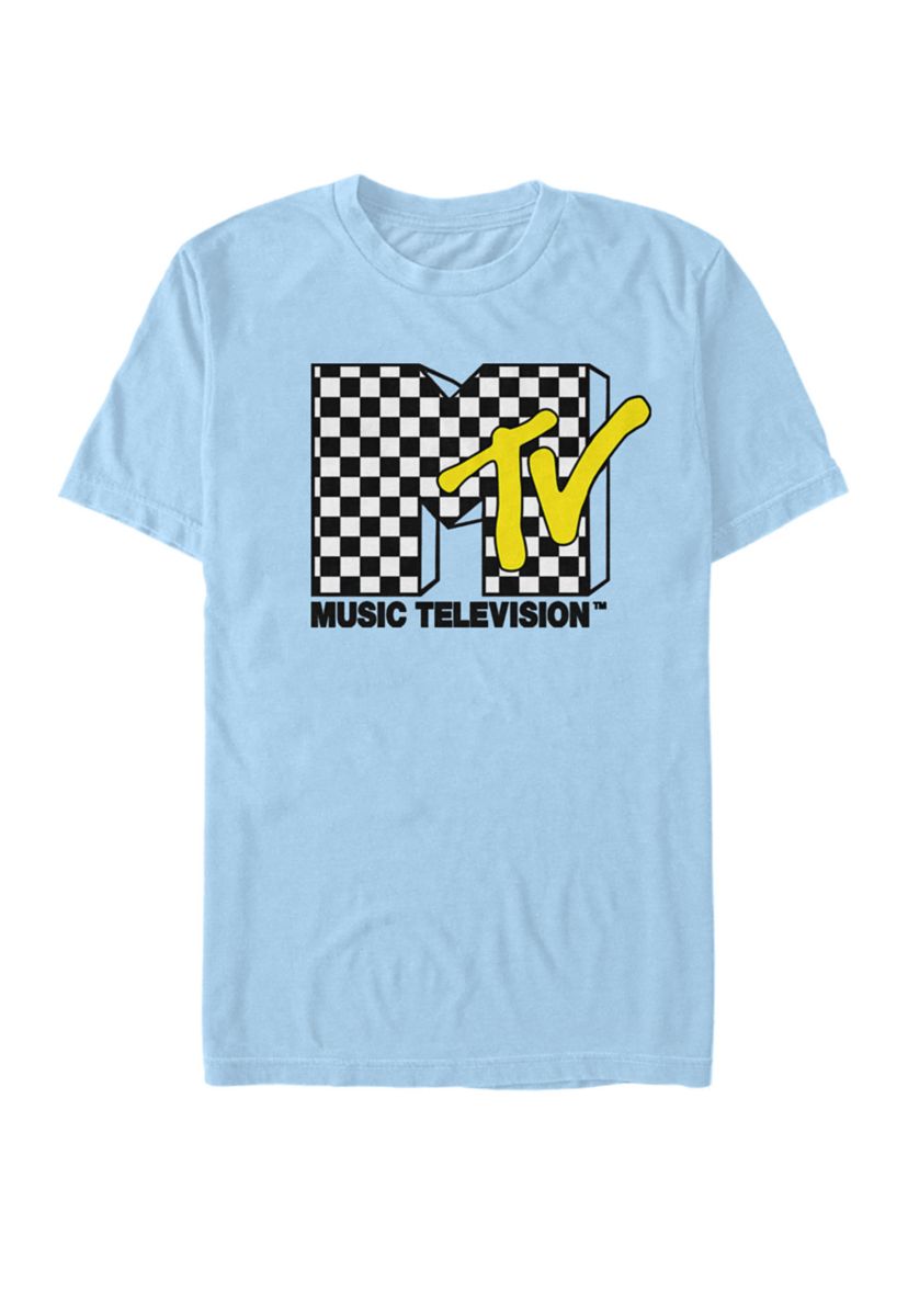 Blue Yellow And Checkered Logo Short-Sleeve T-Shirt