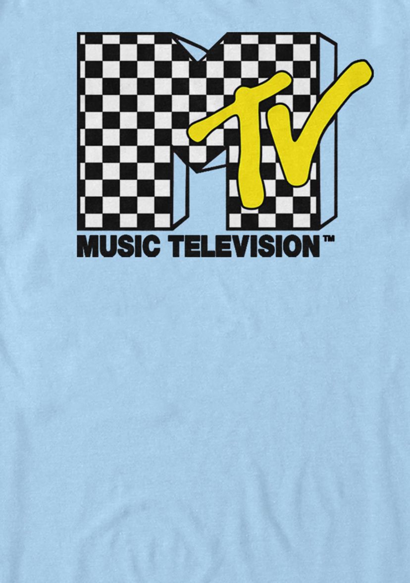 Blue Yellow And Checkered Logo Short-Sleeve T-Shirt