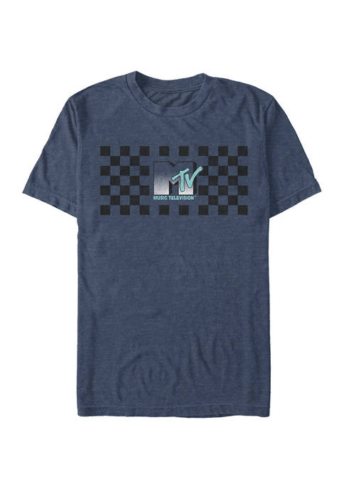 MTV Checkered Graphic Short Sleeve T-Shirt