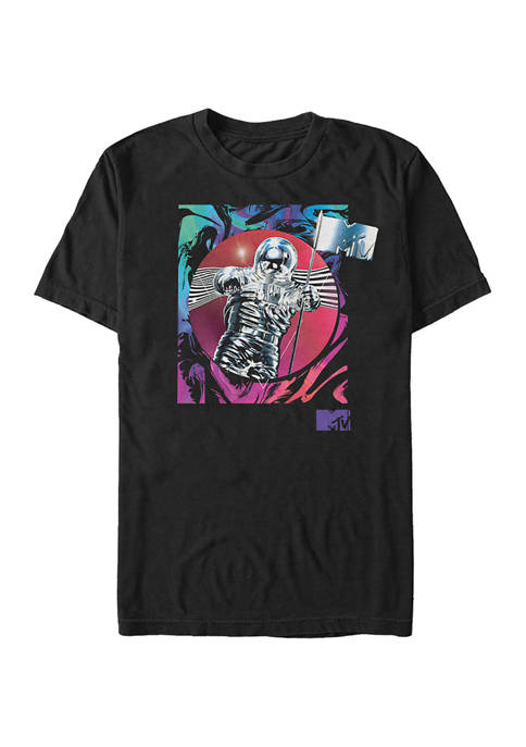 MTV Moonman Foil Graphic Short Sleeve T-Shirt