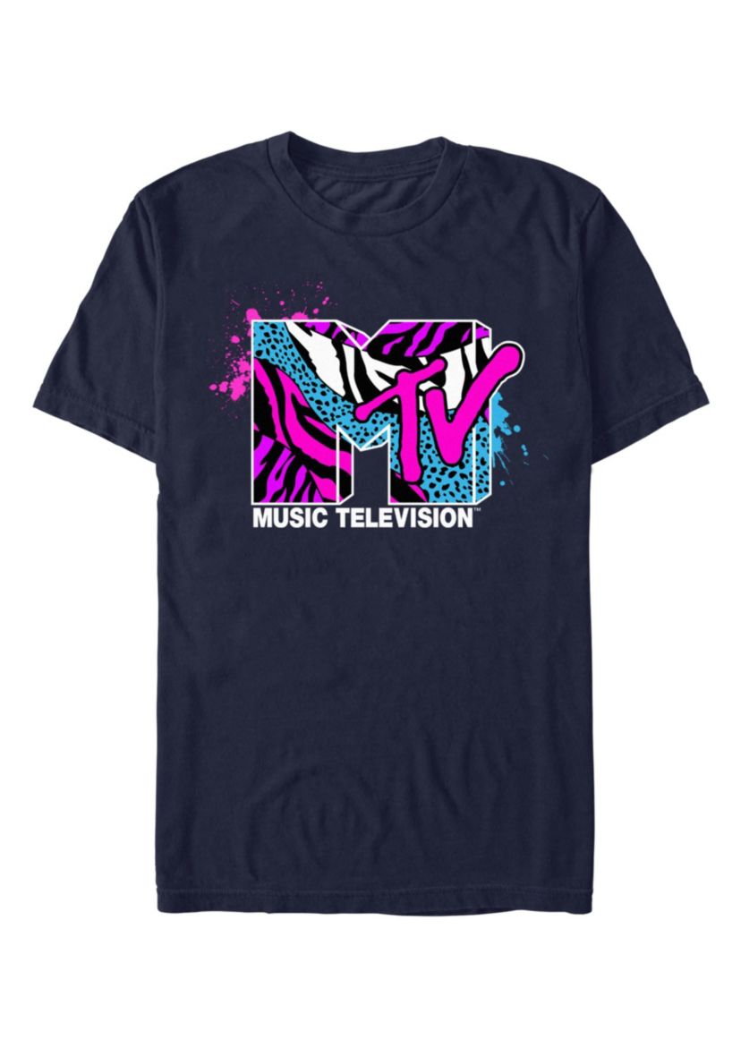 MTV Zebra Splatter Graphic T-Shirt