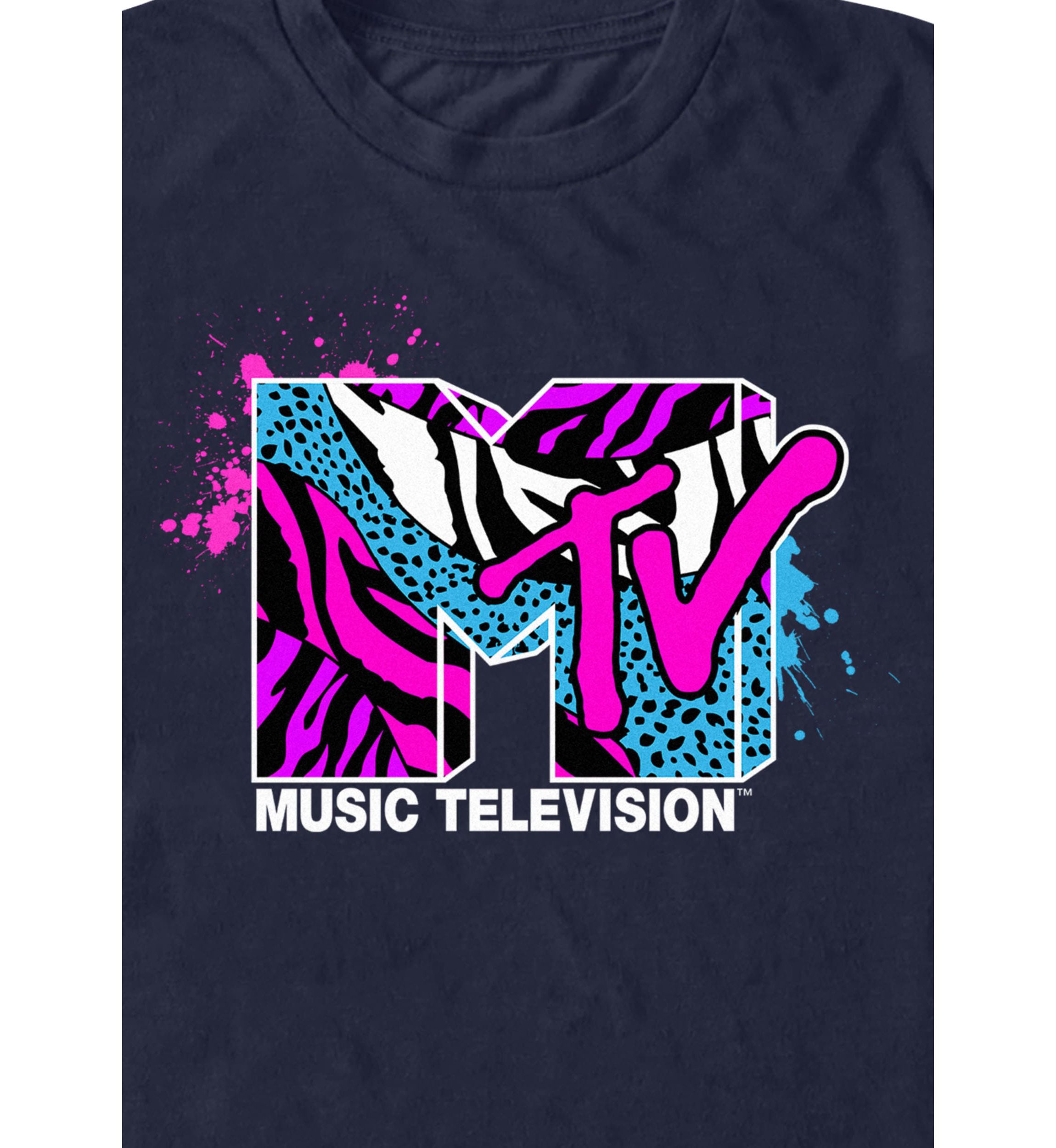 MTV Zebra Splatter Graphic T-Shirt