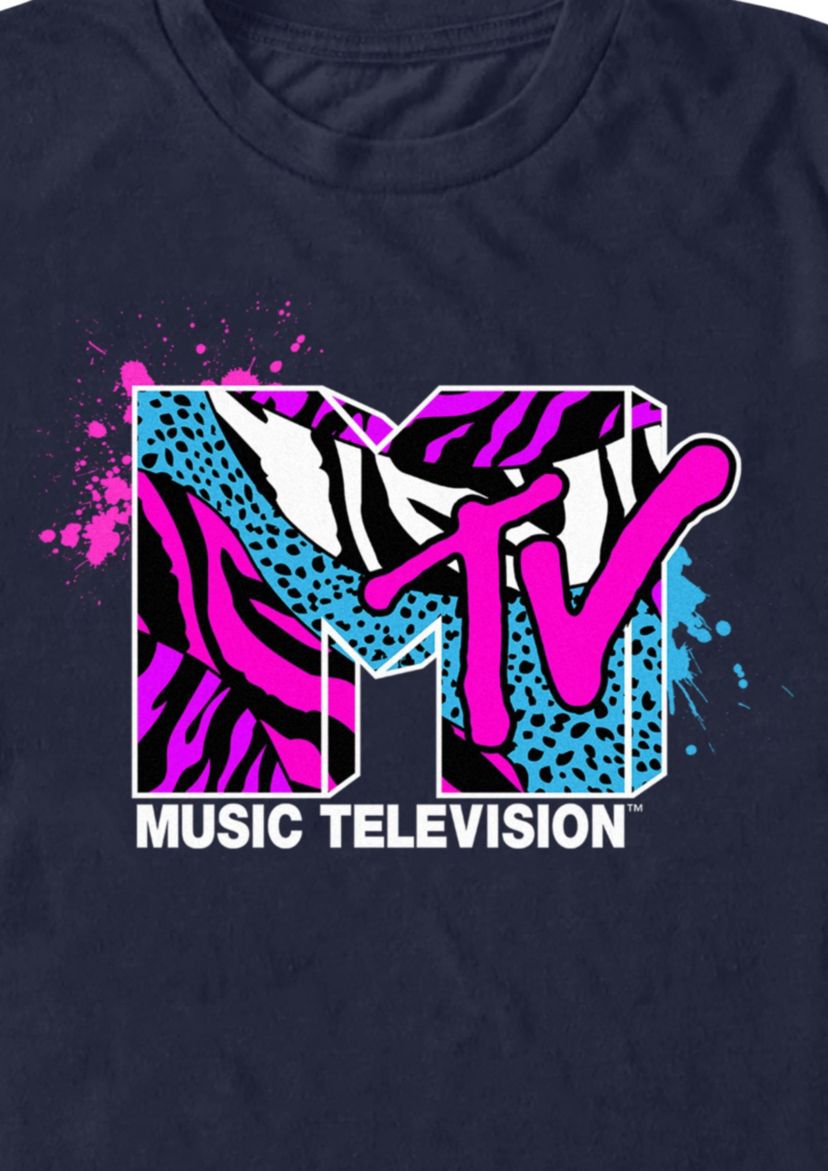 MTV Zebra Splatter Graphic T-Shirt