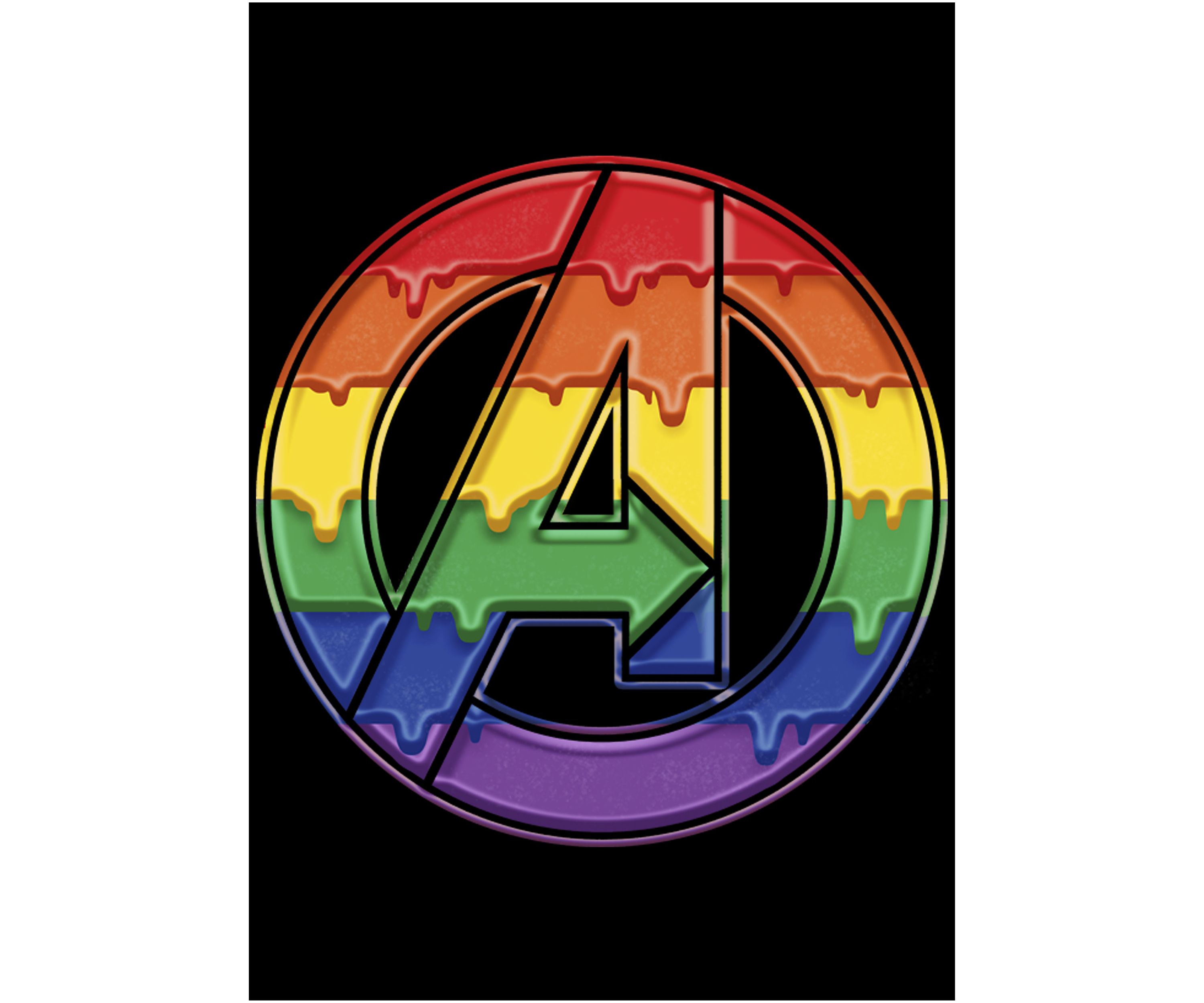 Avengers Dripping Rainbow Logo T-Shirt