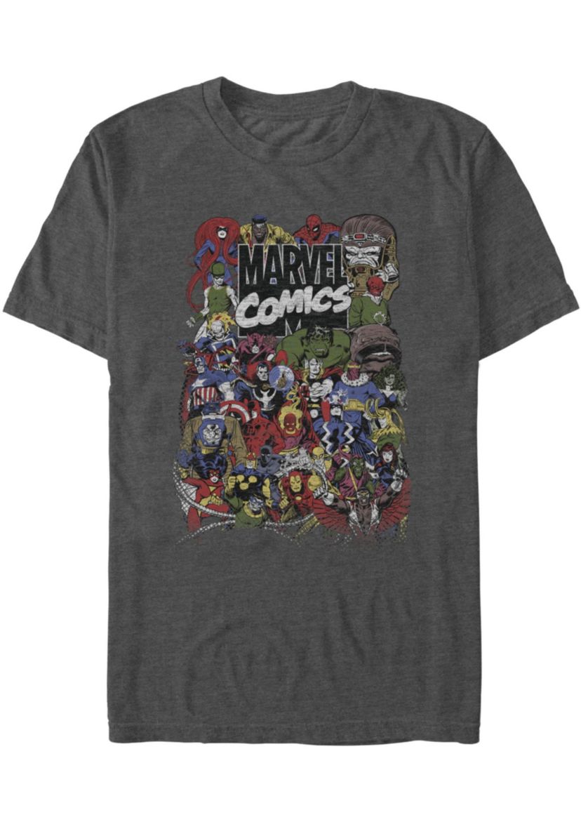 Distressed Comic Crew Graphic T-Shirt