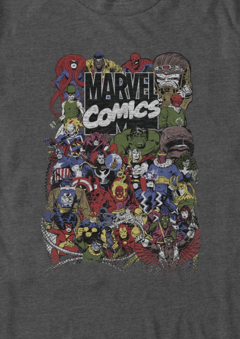 Distressed Comic Crew Graphic T-Shirt
