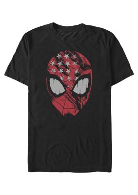 Marvel Men's American Flag Spidey Graphic T-Shirt, Black, 3XL