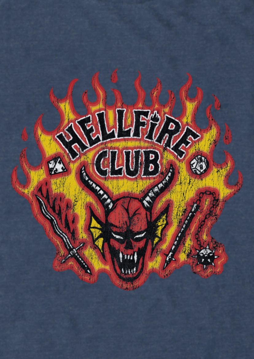 Netflix Men's Stranger Things Christmas Hellfire Club Logo Graphic T-Shirt  - Walmart.com, image size:828x1171